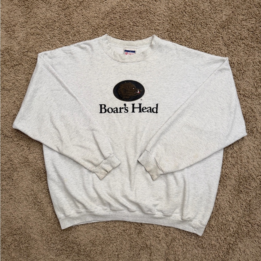 Vintage 90s Boar's Head Brand Boxy Fit Sweatshirt Crewneck Gray Size 2XL